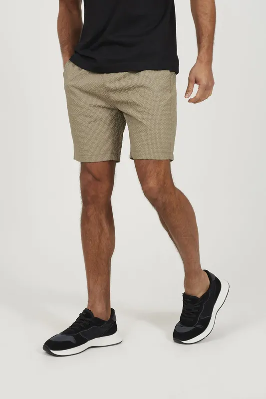 Textured Seersucker Drawcord Shorts - Brave Soul