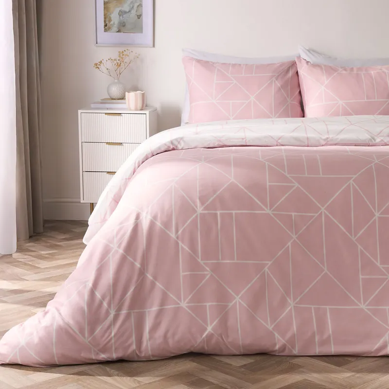 Geometric Reversible Bedding Set Soft Duvet Cover with Pillowcase - OHS