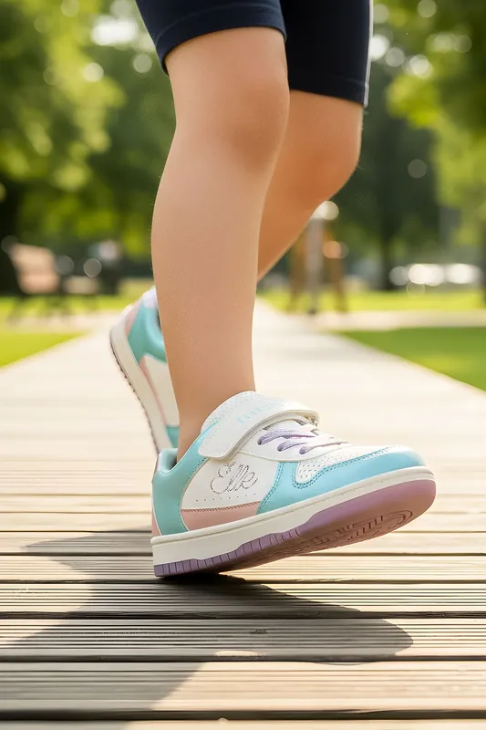 Lightweight Trainers with Hook & Loop Strap and Cushioned Sole - Elle Sport