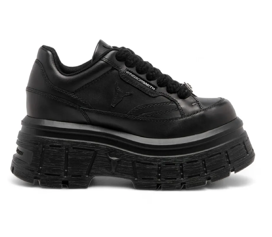 Low Top Chunky Lace Up Leather Sneakers - TruClothing