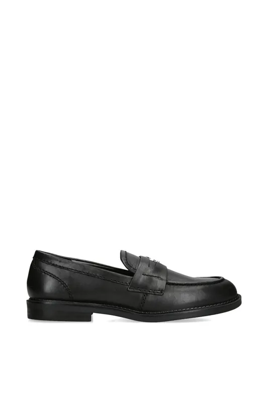 Motor Black Leather' Leather Flats - STEVE MADDEN