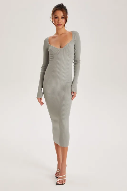 Tall Square Neck Midaxi Dress Grey - Urban Bliss