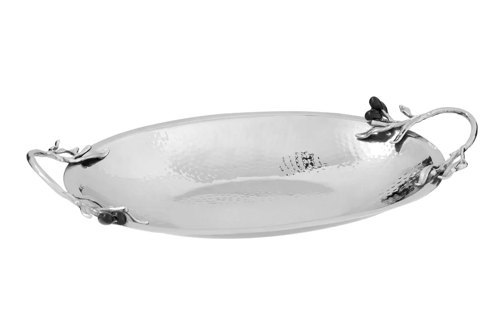 Miressa Grapes Serving Dish, Reflective Stainless Steel - Orsina