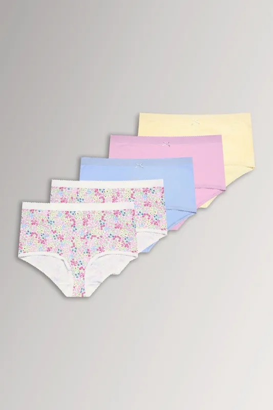 5 Pack Floral Full Briefs - Yours