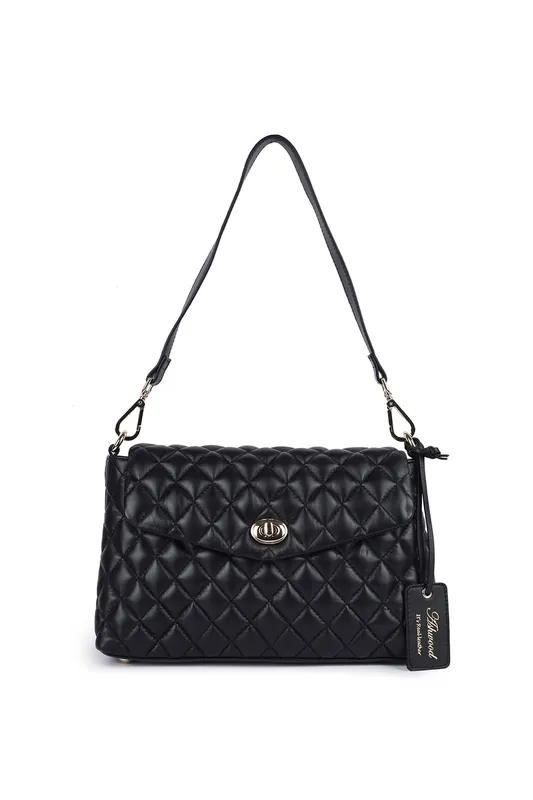 'Tramonto Toscana' Real Leather Flapover Quilted Bag - Ashwood Leather