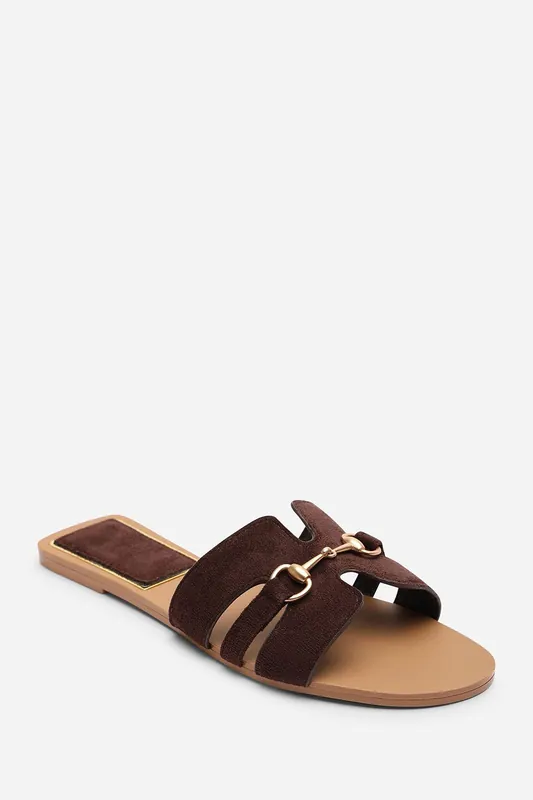 Dorina Embellished Suede Slide On Sandals - Where's That From