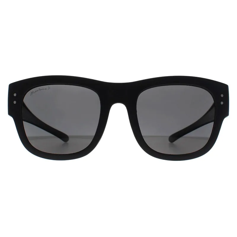 Square Matte Black Smoke Polarized FO7 Fit Over Glasses Sunglasses - montana