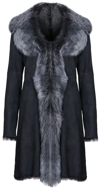Toscana Sheepskin Suede Trench Coat-Rochester