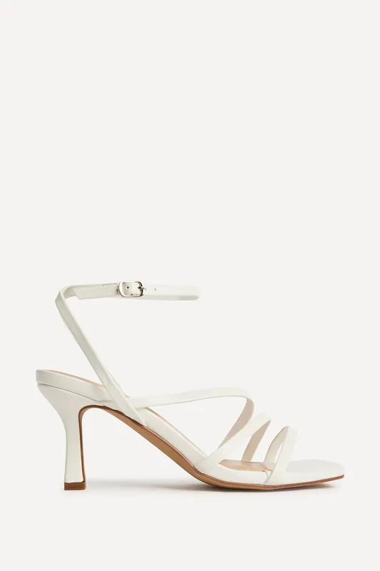 Reflect Wide Fit White Strappy Heels - Linzi