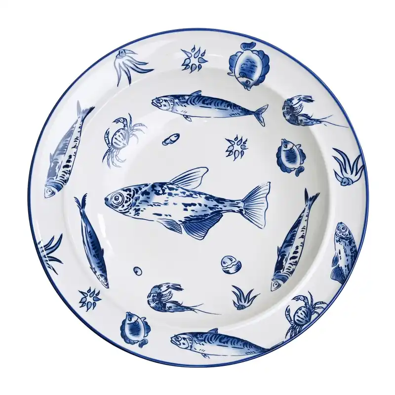 Deep Bottom Plate Fish Design 14.25" - Hestia