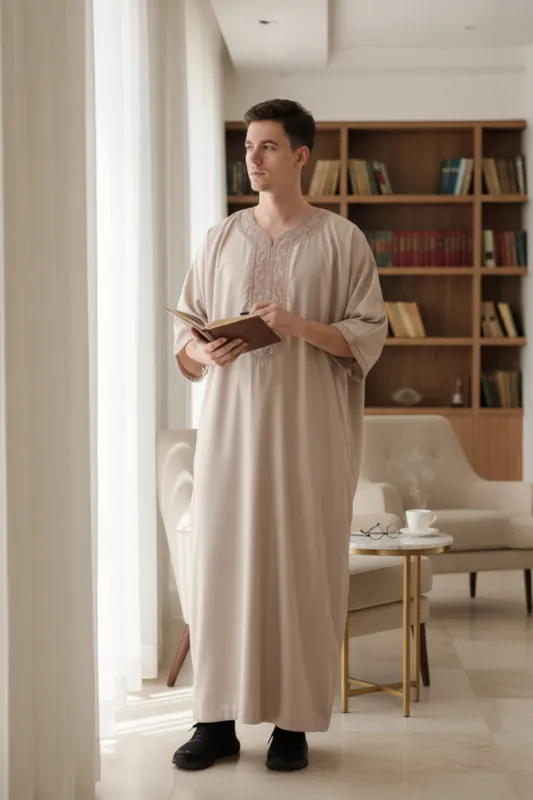 Moroccan Thobe Robe Djellaba Gandoura Eid Jubba LFS-HM66