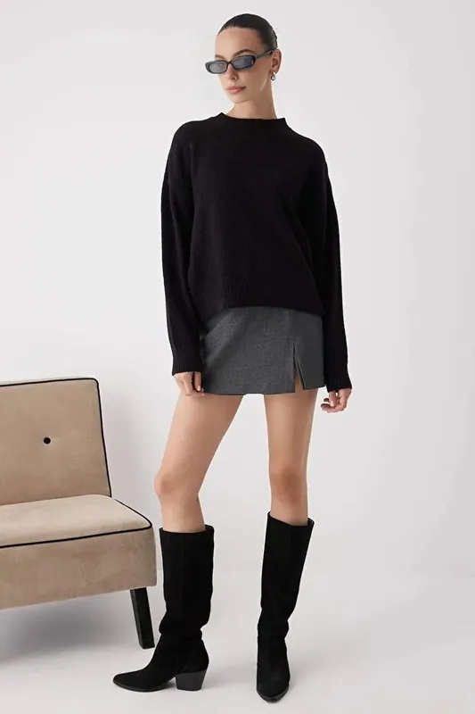 Alpaca Wool Blend Premium Oversize Knit Sweater - WOVCOR