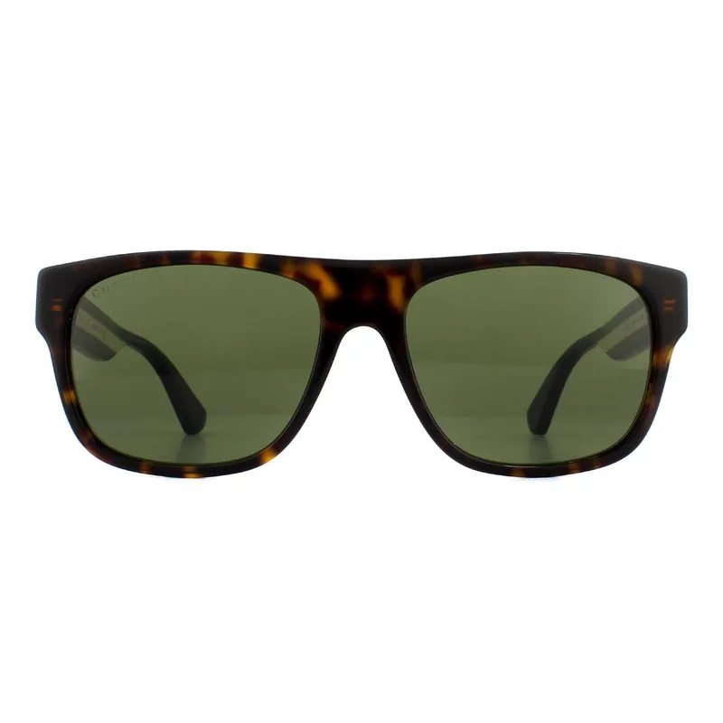 Rectangle Havana Green Sunglasses - Gucci