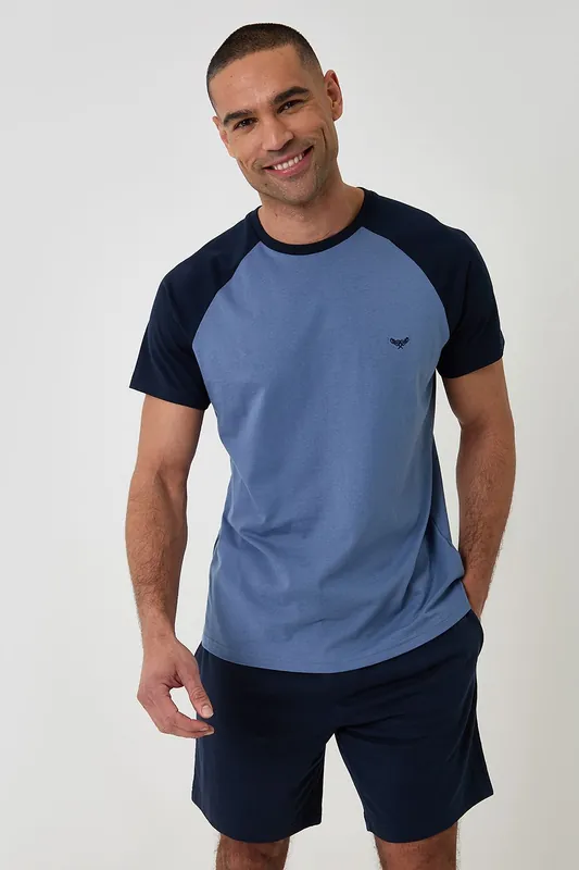 Raglan Short Sleeve Top & Shorts Lounge Set - Threadbare