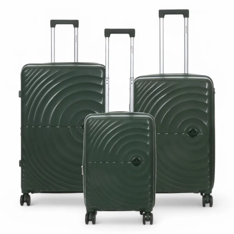 Expandable Hard Shell 8 Wheels Luggage Cabin Suitcase Set - Infinity Leather