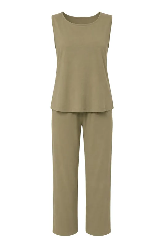 Sleeveless Vest and Wide-Leg Pants Set