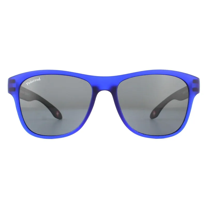 Rectangle Blue with Black Rubbertouch Black Polarized Sunglasses - montana