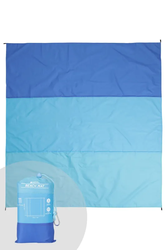 Durable Large Water Resistant Lightweight Outdoor Beach Mat with Pegs - Mountain Warehouse