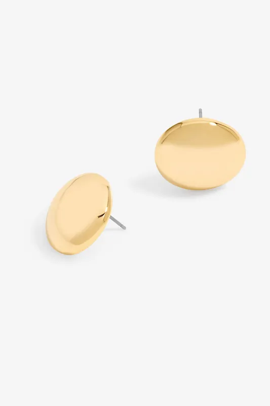 Gold Plated Dome Earrings - Jon Richard