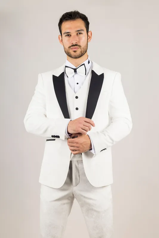 Men's 3 Piece Velvet Wedding Tuxedo Formal Suit - Infinity Leather