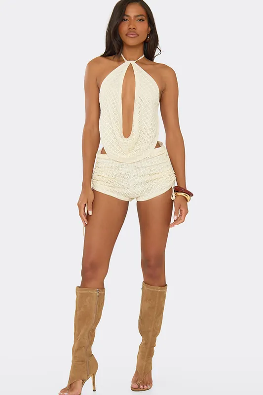 Ruched Low Rise Shorts - EGO