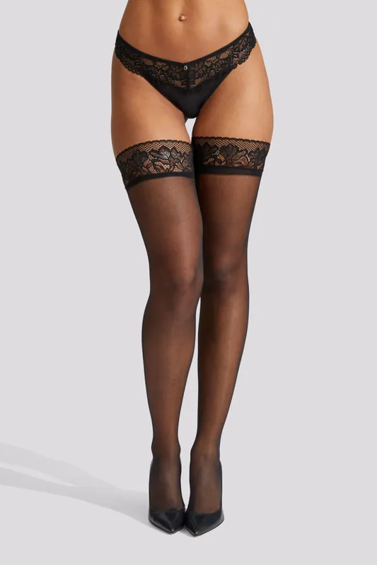 Scallop Edged Lace Top Hold Ups - Ann Summers