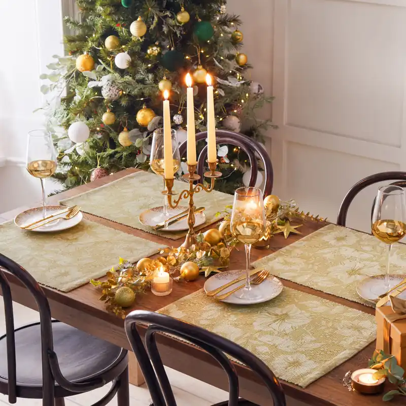 Gold Stag Washable Set of 4 Festive Placemats - Paoletti