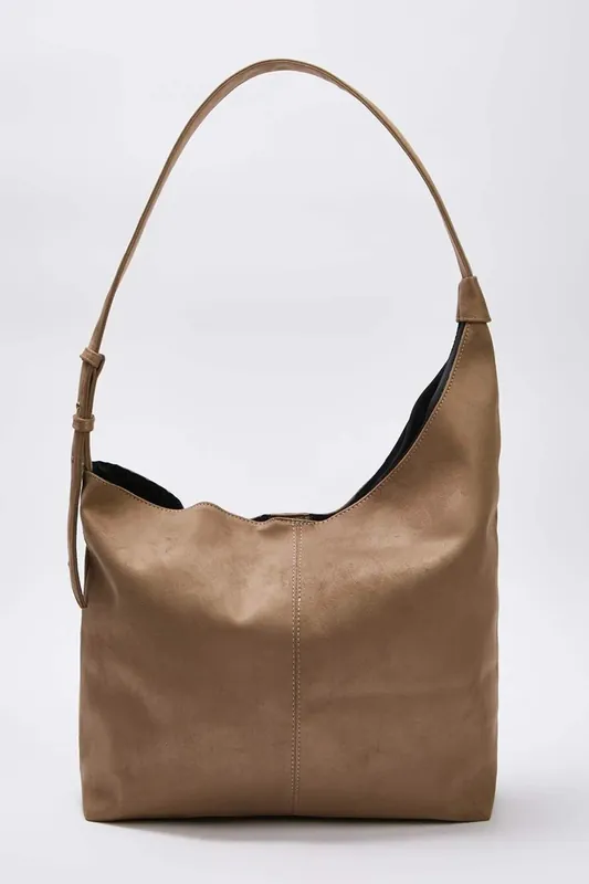 Women's Faux Leather Asymmetric Hobo Shoulder Bag - WOVCOR