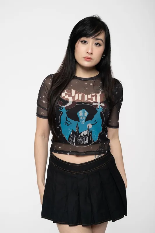 Opus Eponymous Mesh Crop Top - Ghost
