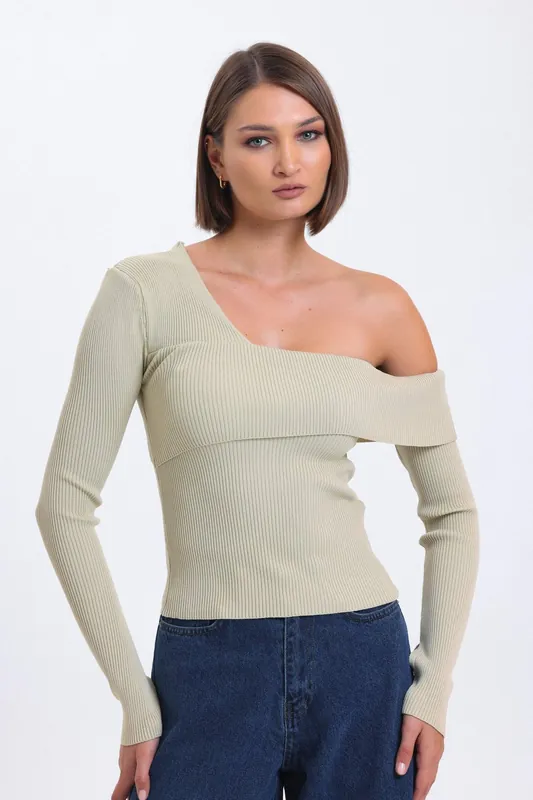 One Shoulder Asymmetrical Sweater - Hiccup