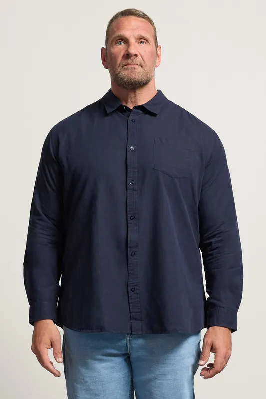 Long Sleeve Linen Blend Shirt - BadRhino