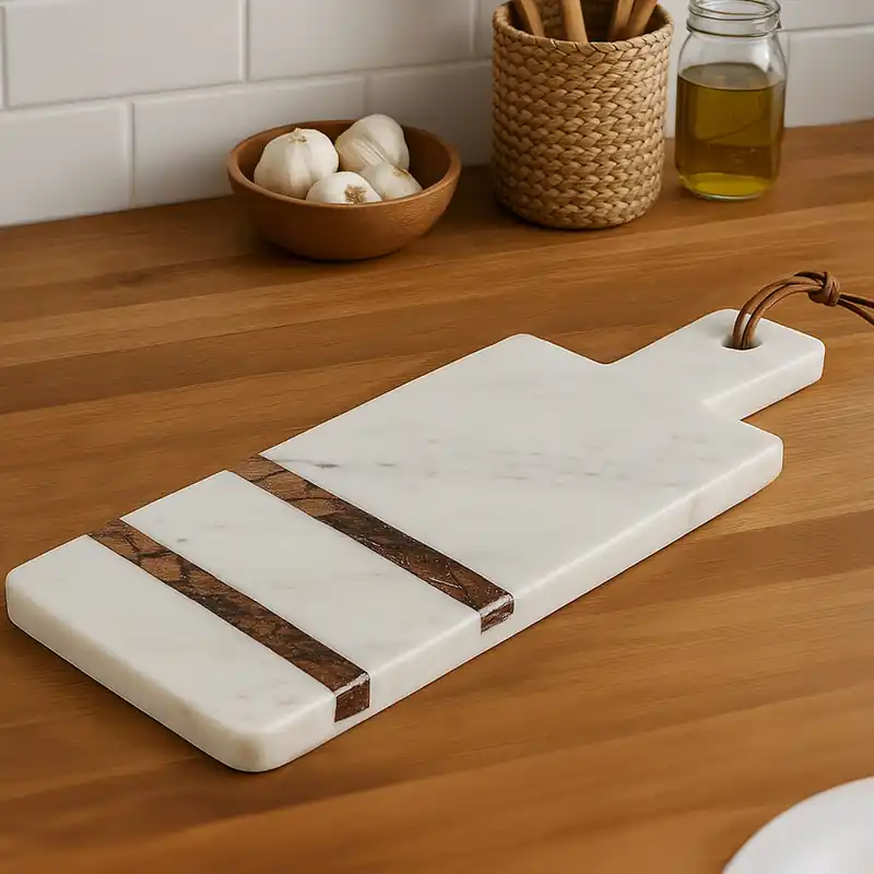 Annika White And Brown Forest Marble Paddle Board - Orsina