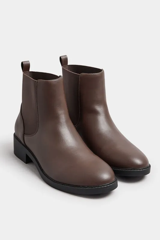 Extra Wide Fit Faux Leather Elasticated Chelsea Boots - Yours
