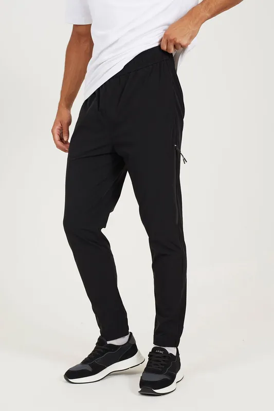 Zip Detail Cuffed Trousers With Elasticated Waist - Brave Soul