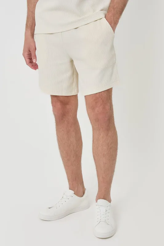 Regular Fit Ribbed Shorts - Threadbare