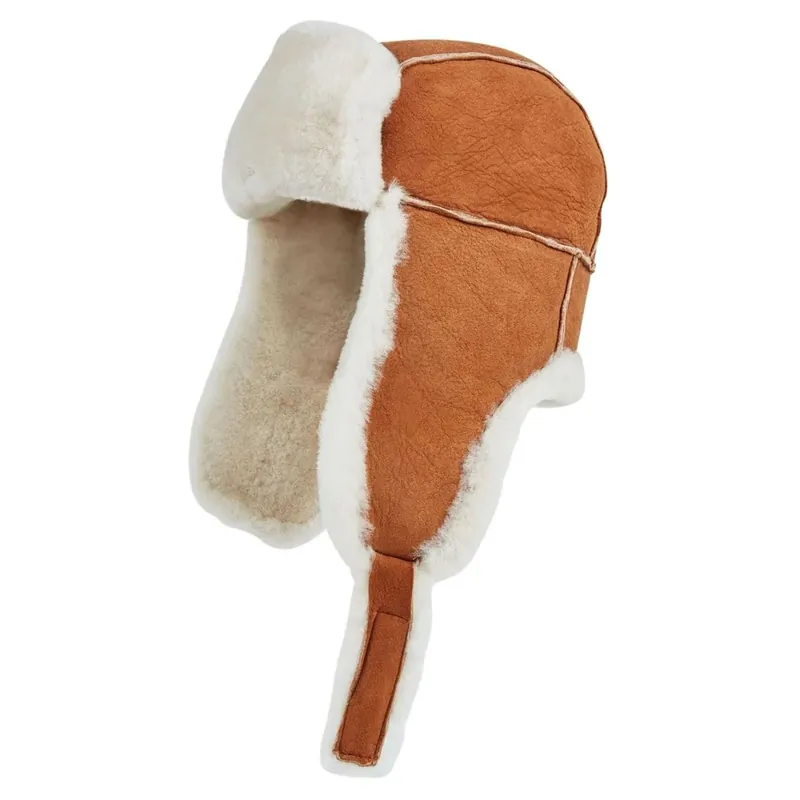 RAF Aviator Suede Sheepskin B-55 Trapper Hat