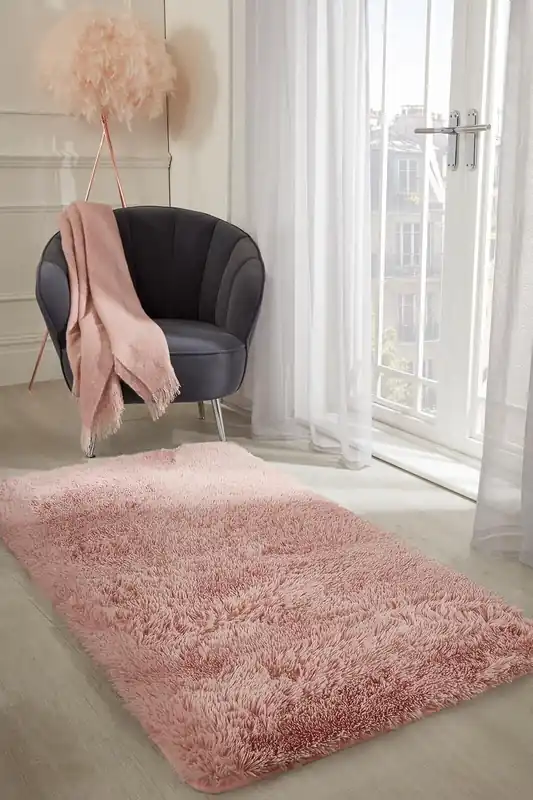 Fluffy Rug Anti-Slip Plain Shaggy Floor Mat
