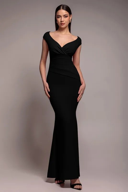 Bardot Pleated Maxi Dress - Goddiva