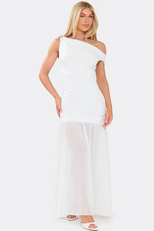 Sleeveless Ruched Maxi Dress - EGO