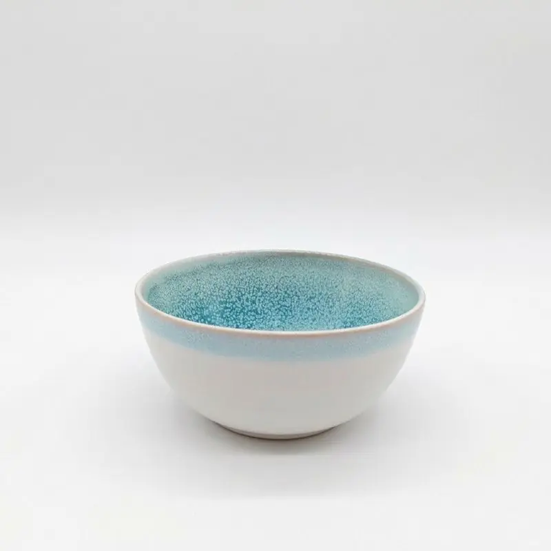 Reactive Blue Glaze Dinnerware Cereal Bowl 4pc Set 14cm - Glim & Glam