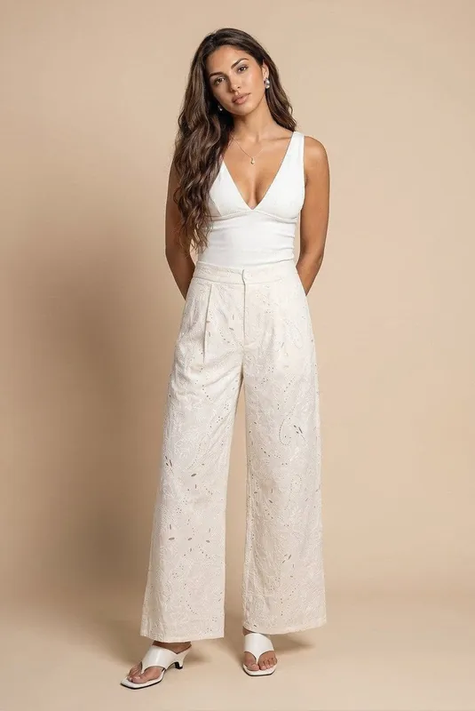 Brodiery Trousers - Urban Bliss