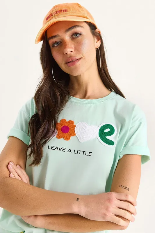 Embroidered Cotton Crew Neck T-Shirt