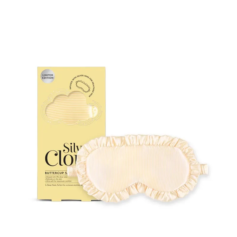 Silver Cloud Satin Frilly Sleep Mask - Buttercup Collection