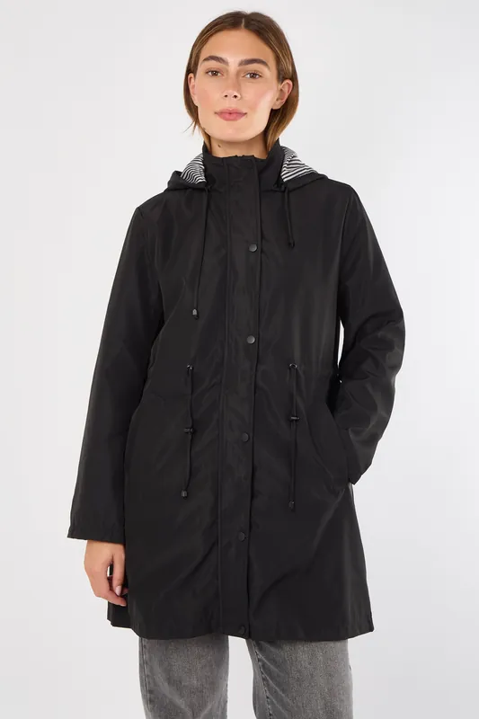 Hooded Drawstring Parka - Love Sunshine
