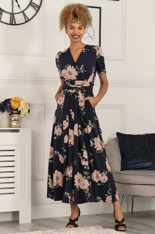 Daria Pleat Maxi Jersey Dress - Jolie Moi