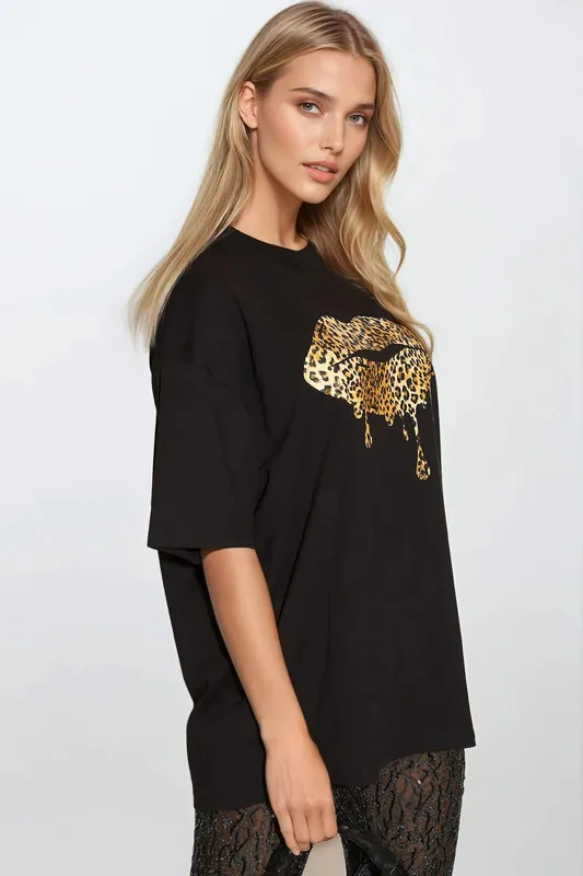 Leopard Print Oversized T-Shirt