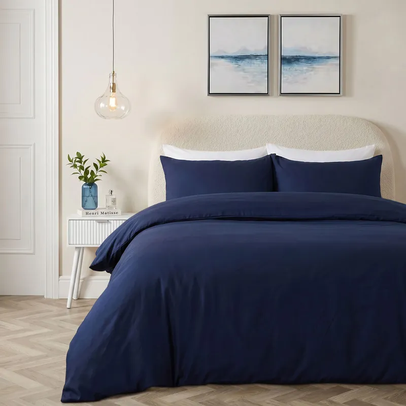 Plain Dyed Duvet Cover with Pillowcase Bedding Set - OHS