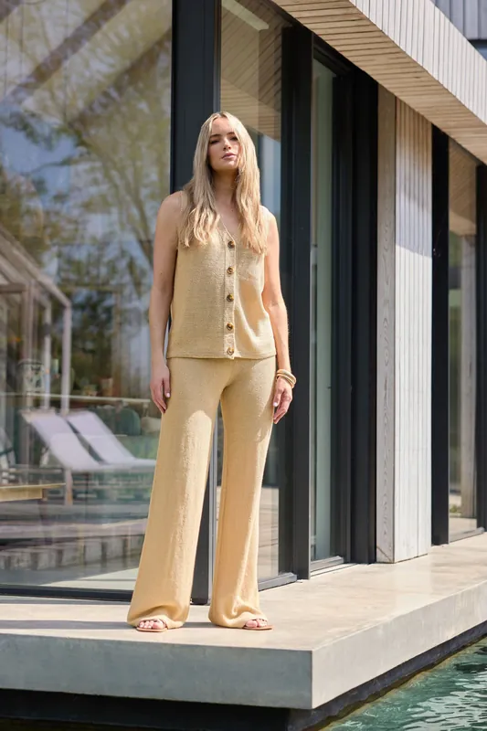 Tall Knitted Wide Leg Trousers - Long Tall Sally