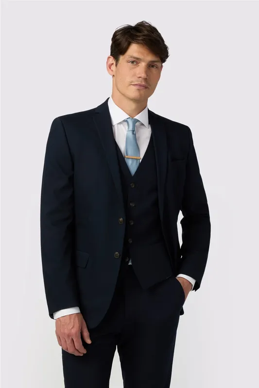 Slim Fit Navy Twill Jacket - Antique Rogue
