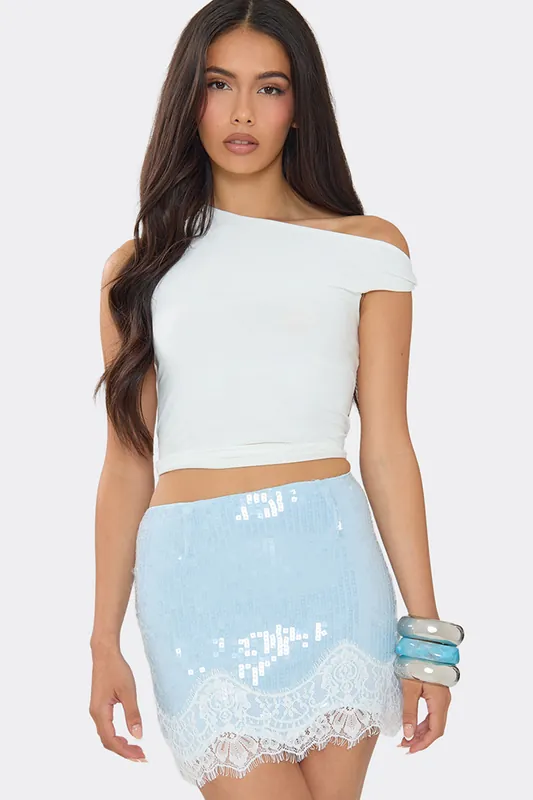 Lace Trim Mini Skirt - EGO